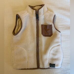 Children's Sherpa Vest with Brown Trim